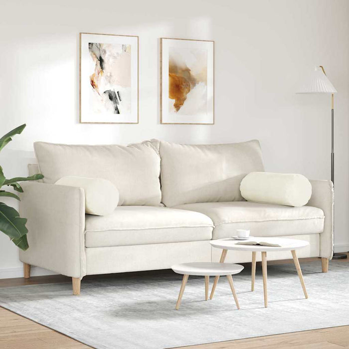 Perne Bolster 2 pcs Crem Ø 25 x 70 cm Țesătură din corduroy - WALTI WALTI