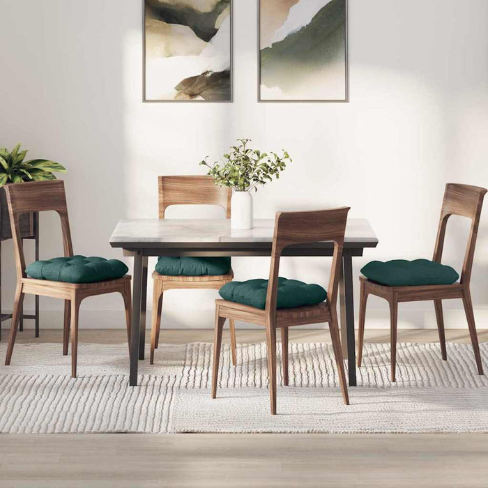 Perne de Șezut 4 pcs Verde închis 40 x 40 x 12 cm țesătură - WALTI WALTI