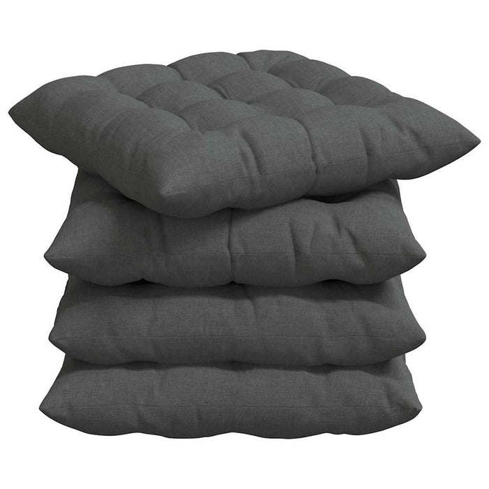 Perne de Șezut 4 pcs Gri închis 40 x 40 x 6 cm țesătură - WALTI WALTI