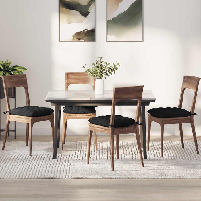 Perne de Șezut 4 pcs Negru 40 x 40 x 6 cm țesătură - WALTI WALTI