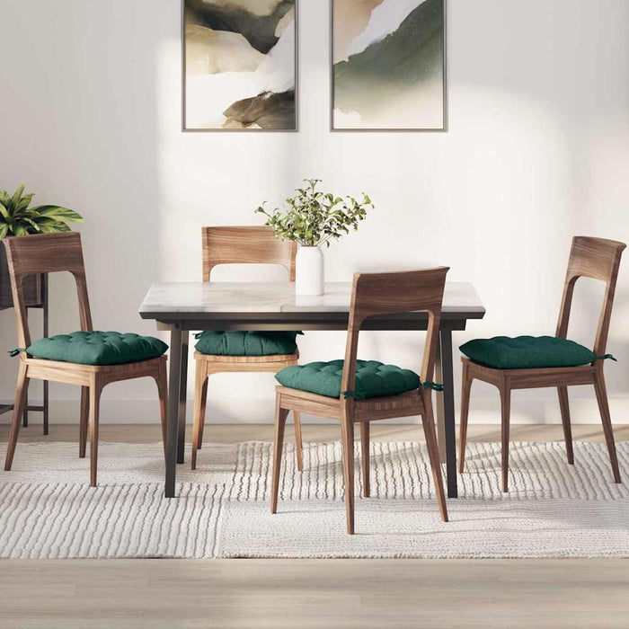 Perne de Șezut 4 pcs Verde închis 40 x 40 x 6 cm țesătură - WALTI WALTI