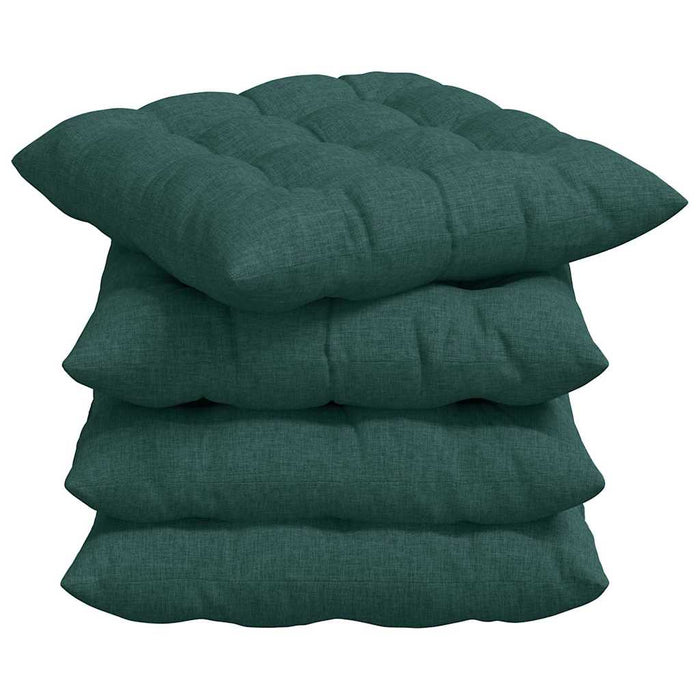 Perne de Șezut 4 pcs Verde închis 40 x 40 x 6 cm țesătură - WALTI WALTI