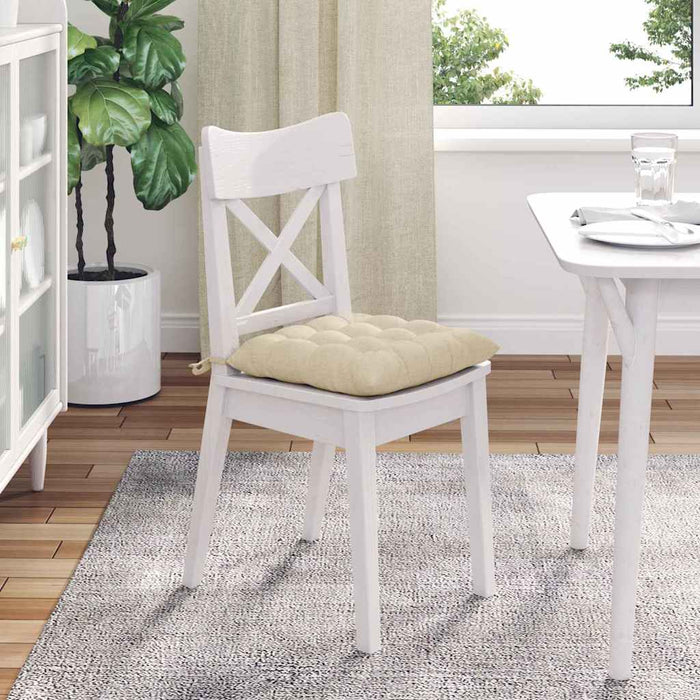 Perne de Șezut 4 pcs Crem 40 x 40 x 6 cm țesătură - WALTI WALTI