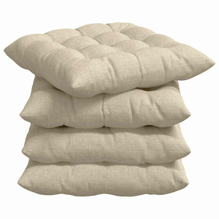 Perne de Șezut 4 pcs Crem 40 x 40 x 6 cm țesătură - WALTI WALTI