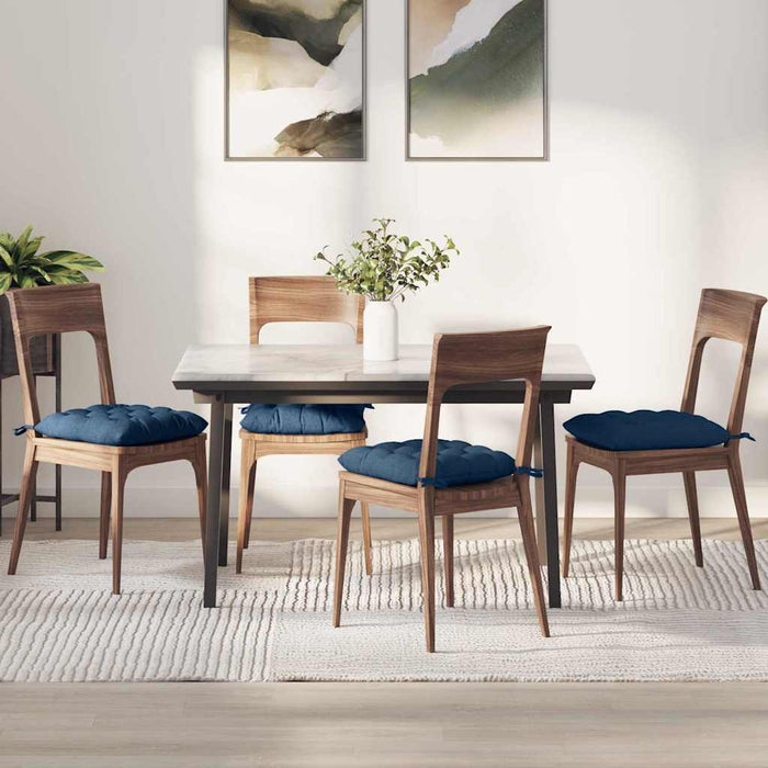 Perne de Șezut 4 pcs albastru 40 x 40 x 6 cm țesătură - WALTI WALTI