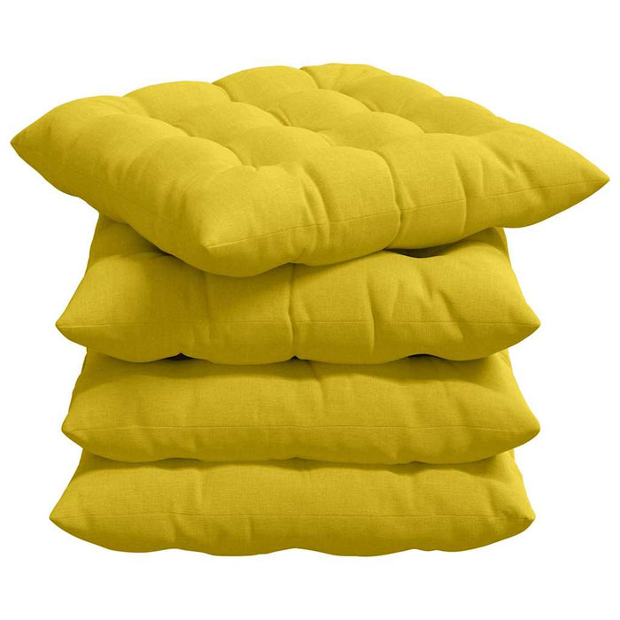 Perne de Șezut 4 pcs Galben Deschis 40 x 40 x 6 cm țesătură - WALTI WALTI