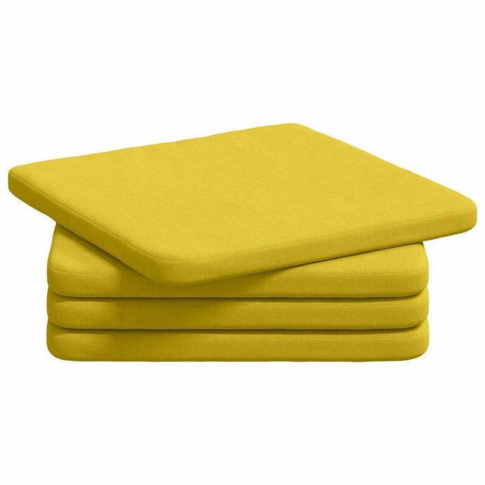 Perne de Șezut 4 pcs Galben Deschis 40 x 40 x 3 cm țesătură - WALTI WALTI