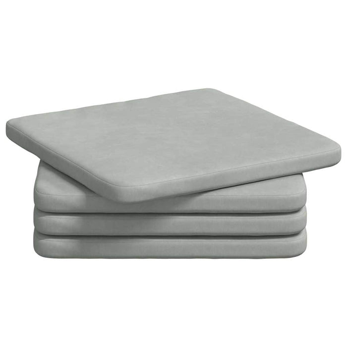 Perne de Șezut 4 pcs Gri deschis 40 x 40 x 3 cm Catifea - WALTI WALTI