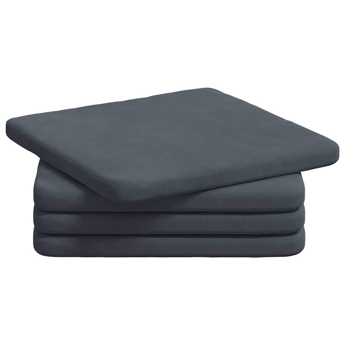 Perne de Șezut 4 pcs Gri închis 40 x 40 x 3 cm Catifea - WALTI WALTI
