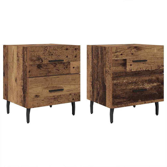 Dulap de noapte cu sertar 2 pcs Lemn vechi 40 x 35 x 47,5 cm - WALTI WALTI
