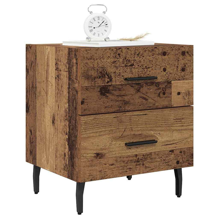 Dulap de noapte cu sertar 2 pcs Lemn vechi 40 x 35 x 47,5 cm - WALTI WALTI