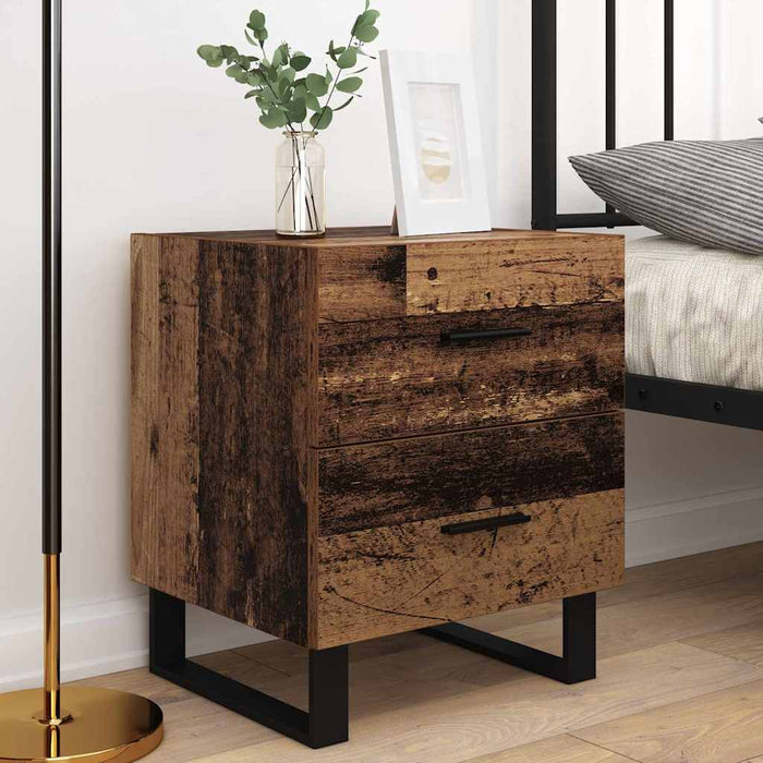 Dulap de noapte 2 pcs Lemn vechi și negru 40 x 35 x 47,5 cm - WALTI WALTI