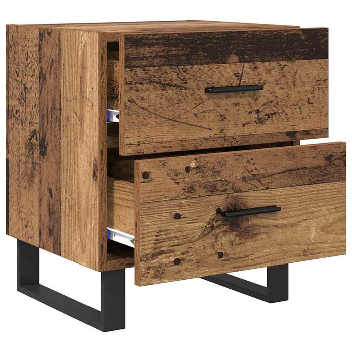 Dulap de noapte 2 pcs Lemn vechi și negru 40 x 35 x 47,5 cm - WALTI WALTI