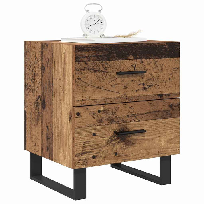 Dulap de noapte 2 pcs Lemn vechi și negru 40 x 35 x 47,5 cm - WALTI WALTI