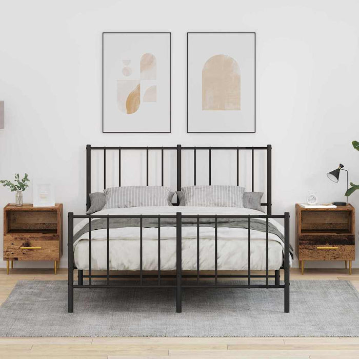 Noptieră 2 pcs Lemn vechi 40 x 35 x 47,5 cm Lemn compozit - WALTI WALTI