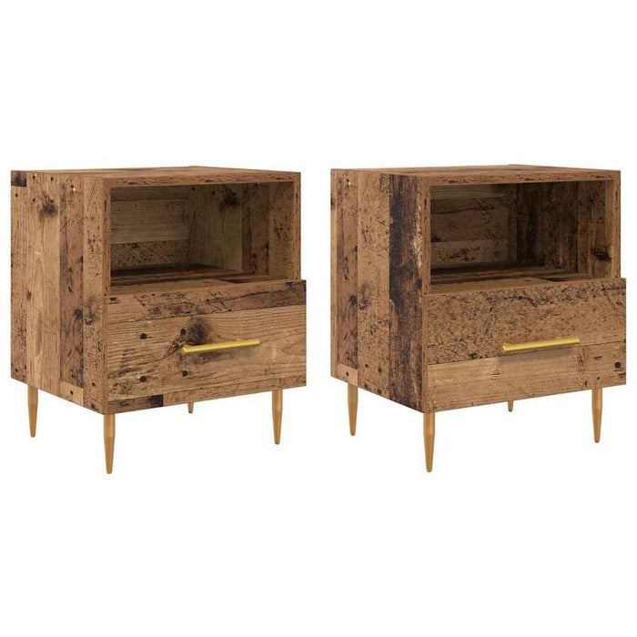 Noptieră 2 pcs Lemn vechi 40 x 35 x 47,5 cm Lemn compozit - WALTI WALTI