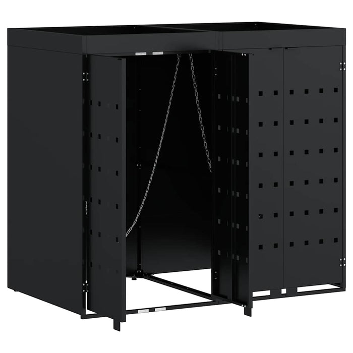 Depozitare pentru 2 pubele Wheelie Negru 136 x 77,5 x 121,5 cm - WALTI WALTI