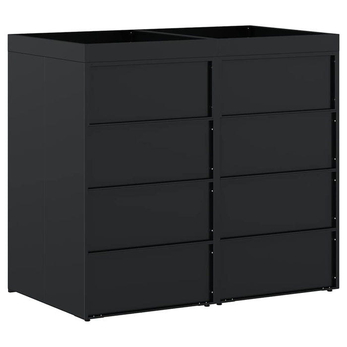 Depozitare pentru 2 pubele Wheelie Negru 136 x 77,5 x 121,5 cm - WALTI WALTI