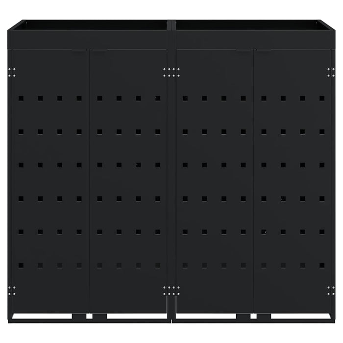 Depozitare pentru 2 pubele Wheelie Negru 136 x 77,5 x 121,5 cm - WALTI WALTI