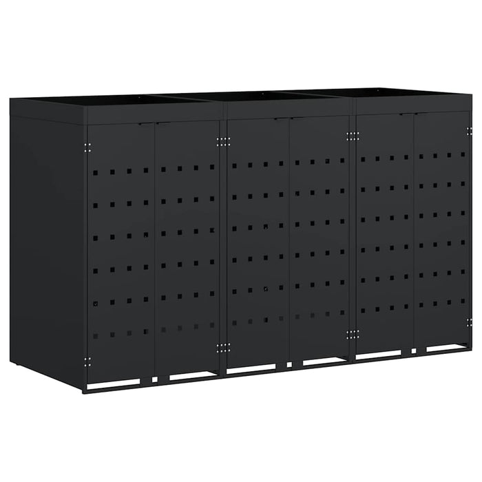 Depozitare pentru 3 pubele Wheelie Negru 204 x 77,5 x 121,5 cm - WALTI WALTI