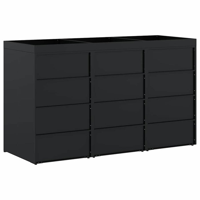 Depozitare pentru 3 pubele Wheelie Negru 204 x 77,5 x 121,5 cm - WALTI WALTI