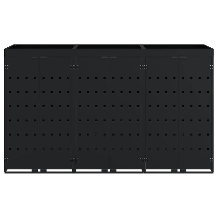 Depozitare pentru 3 pubele Wheelie Negru 204 x 77,5 x 121,5 cm - WALTI WALTI