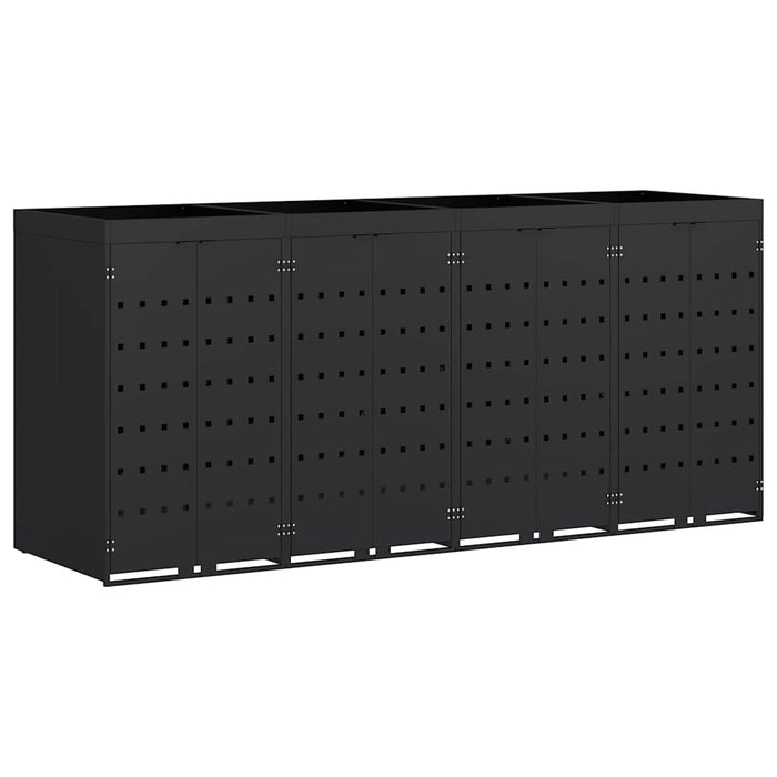 Depozitare pentru 4 pubele Wheelie Negru 272 x 77,5 x 121,5 cm - WALTI WALTI