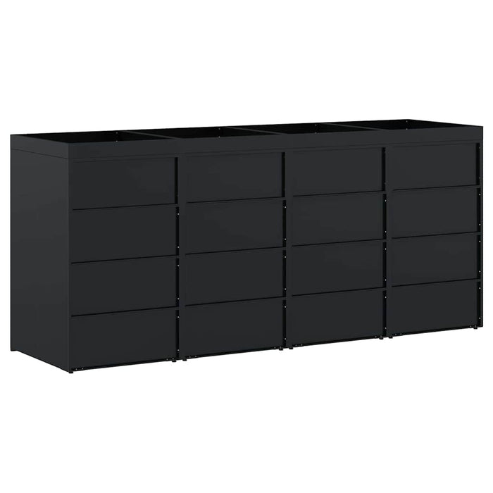 Depozitare pentru 4 pubele Wheelie Negru 272 x 77,5 x 121,5 cm - WALTI WALTI