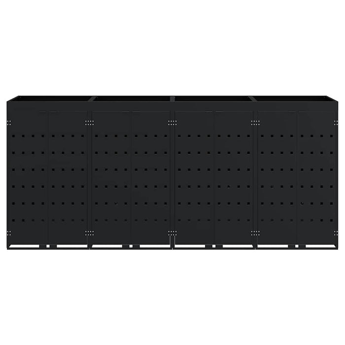 Depozitare pentru 4 pubele Wheelie Negru 272 x 77,5 x 121,5 cm - WALTI WALTI