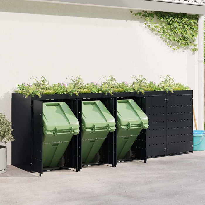 Depozitare pentru 5 pubele Wheelie Negru 340 x 77,5 x 121,5 cm - WALTI WALTI