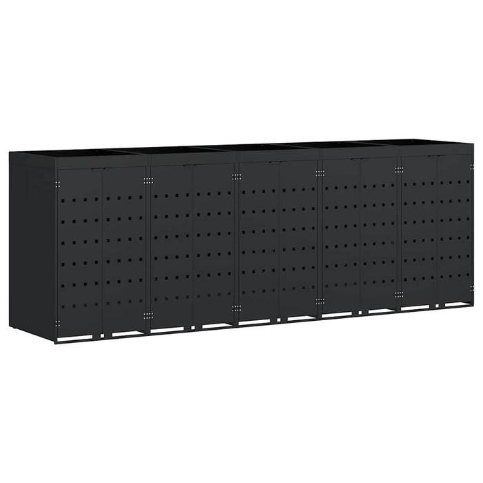 Depozitare pentru 5 pubele Wheelie Negru 340 x 77,5 x 121,5 cm - WALTI WALTI