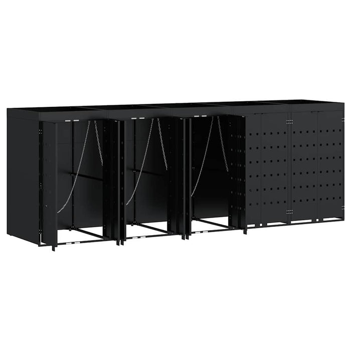 Depozitare pentru 5 pubele Wheelie Negru 340 x 77,5 x 121,5 cm - WALTI WALTI