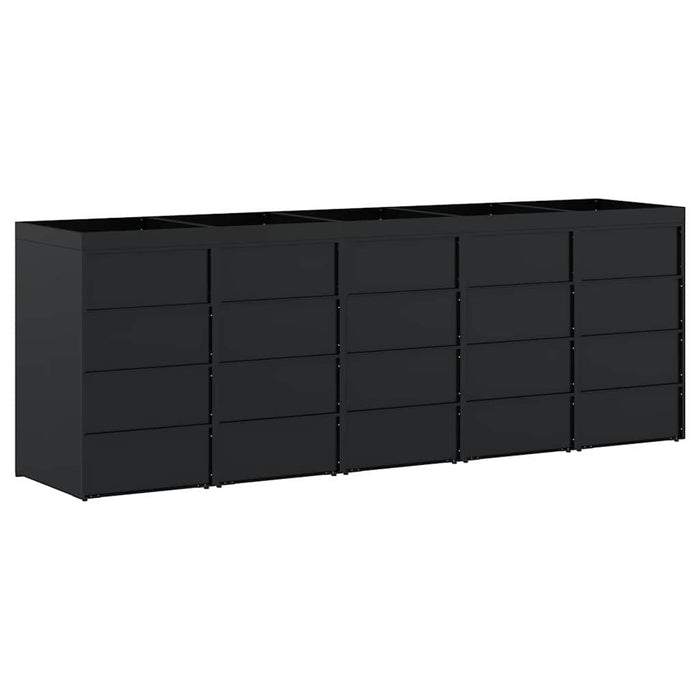 Depozitare pentru 5 pubele Wheelie Negru 340 x 77,5 x 121,5 cm - WALTI WALTI