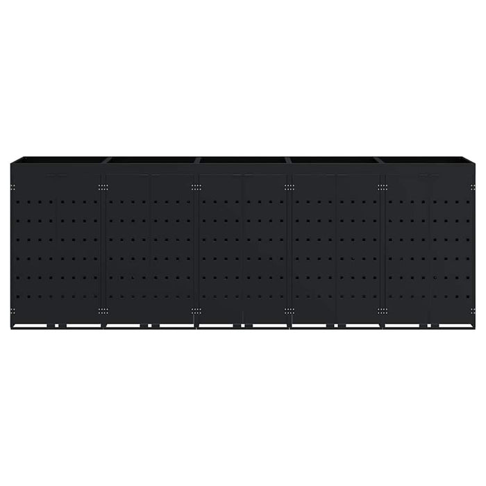 Depozitare pentru 5 pubele Wheelie Negru 340 x 77,5 x 121,5 cm - WALTI WALTI
