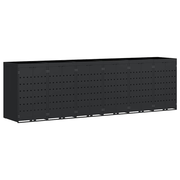 Depozitare pentru 6 pubele Wheelie Negru 408 x 77,5 x 121,5 cm - WALTI WALTI