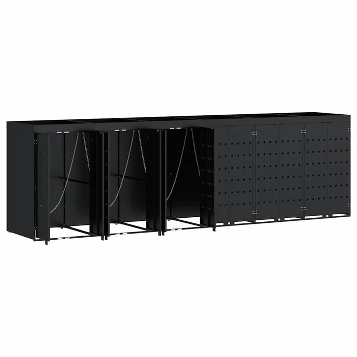 Depozitare pentru 6 pubele Wheelie Negru 408 x 77,5 x 121,5 cm - WALTI WALTI