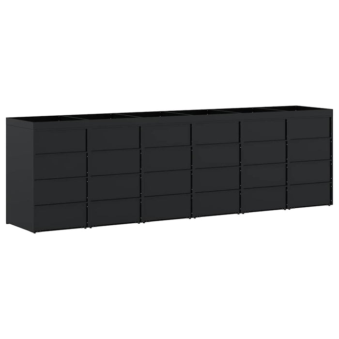 Depozitare pentru 6 pubele Wheelie Negru 408 x 77,5 x 121,5 cm - WALTI WALTI