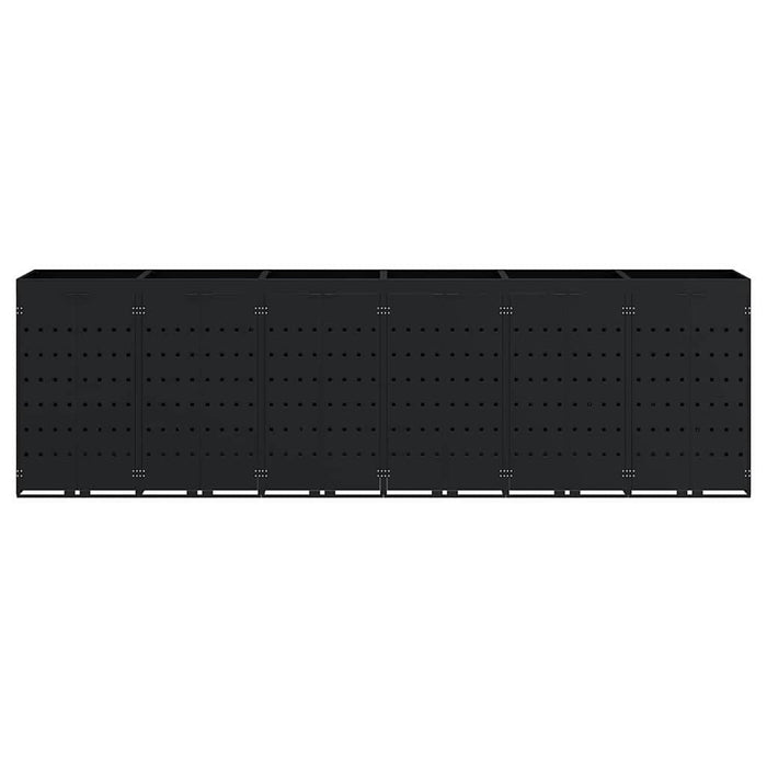Depozitare pentru 6 pubele Wheelie Negru 408 x 77,5 x 121,5 cm - WALTI WALTI