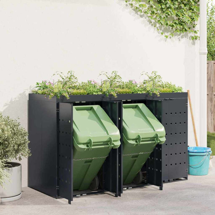 Depozitare pentru 3 pubele Wheelie Antracit - WALTI WALTI