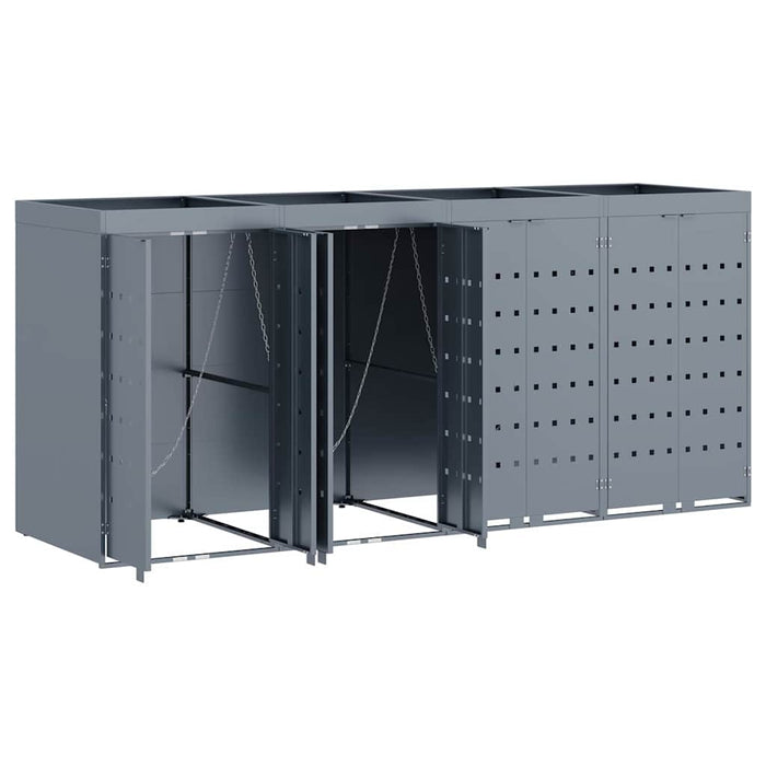 Depozitare pentru 4 pubele Wheelie Gri deschis - WALTI WALTI