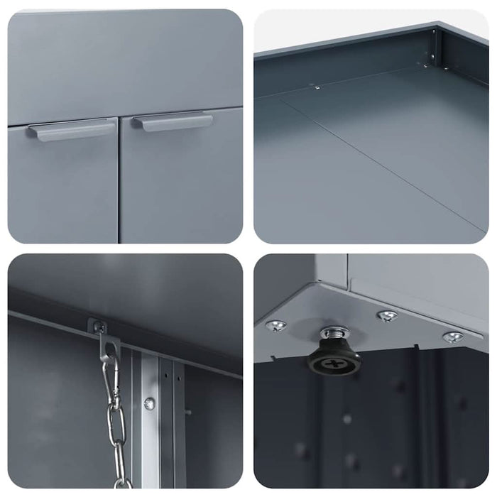 Depozitare pentru 5 pubele Wheelie Gri deschis - WALTI WALTI