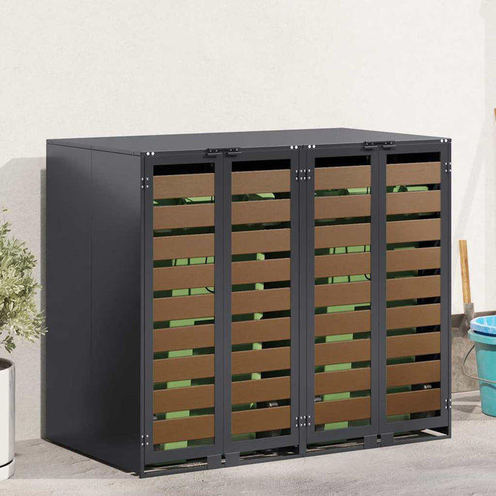 Depozitare pentru 3 pubele Wheelie 340 x 77.5 x 115.5 cm Oțel - WALTI WALTI