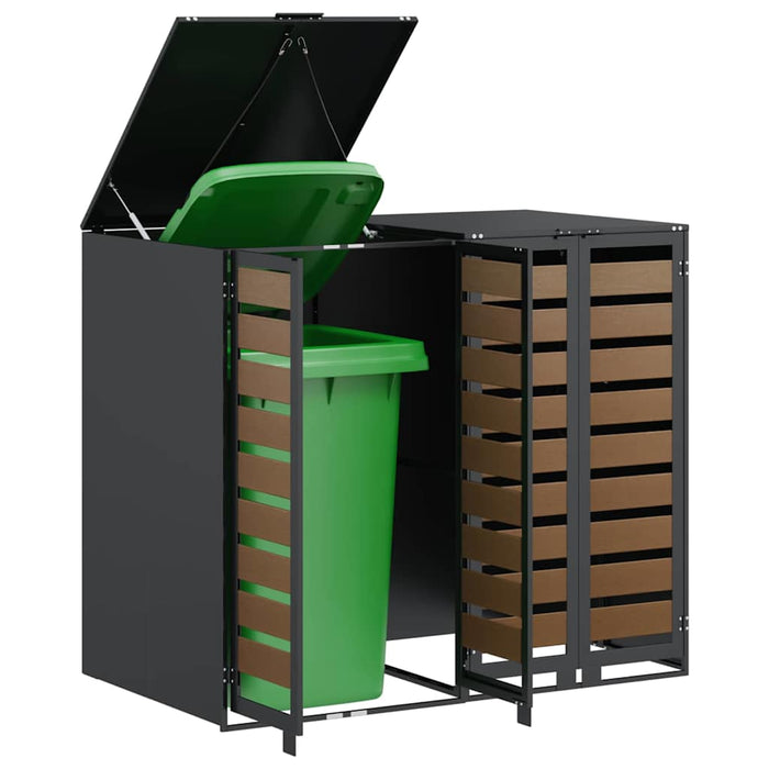 Depozitare pentru 3 pubele Wheelie 340 x 77.5 x 115.5 cm Oțel - WALTI WALTI