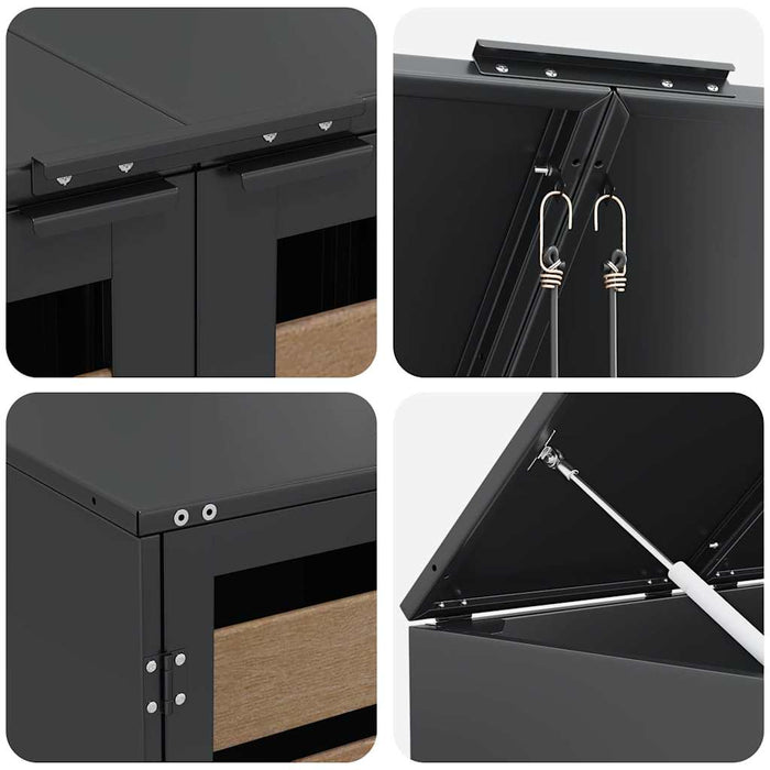 Depozitare pentru 3 pubele Wheelie 340 x 77.5 x 115.5 cm Oțel - WALTI WALTI