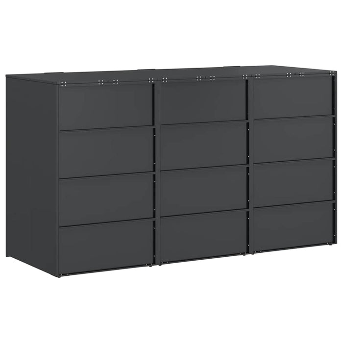 Depozitare pentru 3 pubele Wheelie 340 x 77.5 x 115.5 cm Oțel - WALTI WALTI
