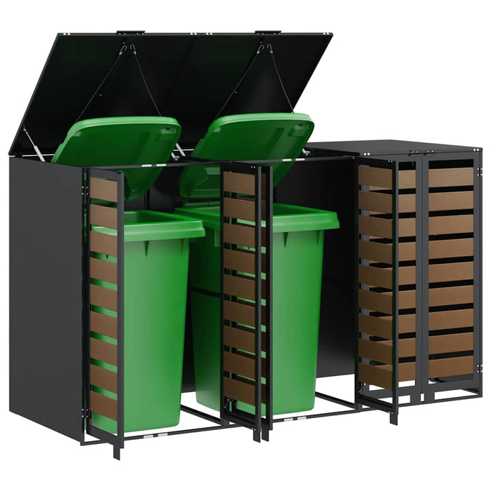 Depozitare pentru 3 pubele Wheelie 340 x 77.5 x 115.5 cm Oțel - WALTI WALTI