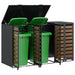 Depozitare pentru 3 pubele Wheelie 340 x 77.5 x 115.5 cm Oțel - WALTI WALTI