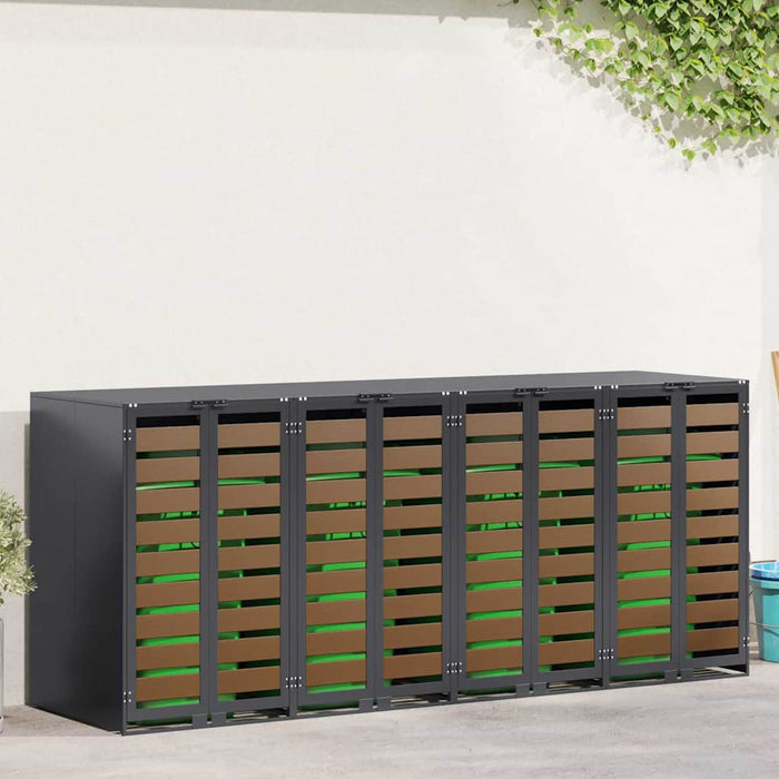 Depozitare pentru 3 pubele Wheelie 340 x 77.5 x 115.5 cm Oțel - WALTI WALTI