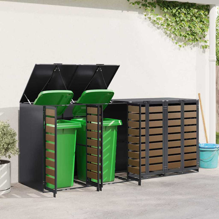Depozitare pentru 3 pubele Wheelie 340 x 77.5 x 115.5 cm Oțel - WALTI WALTI