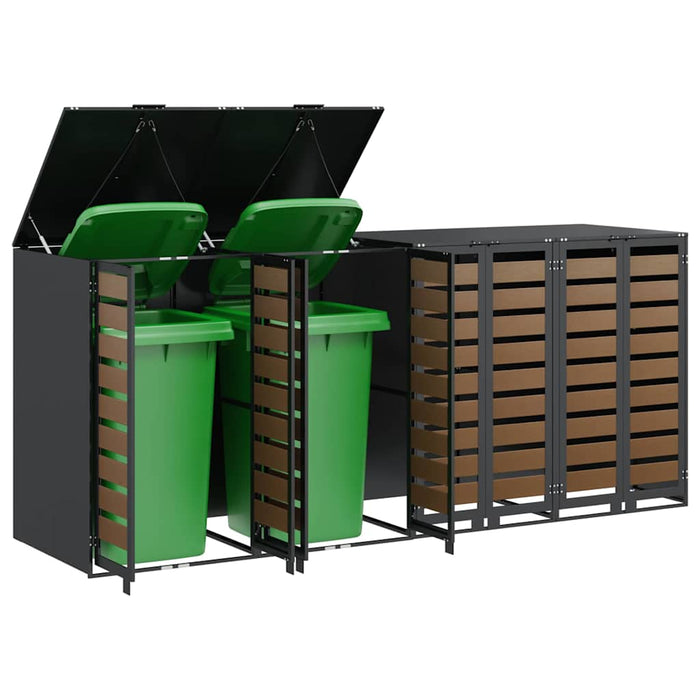 Depozitare pentru 3 pubele Wheelie 340 x 77.5 x 115.5 cm Oțel - WALTI WALTI